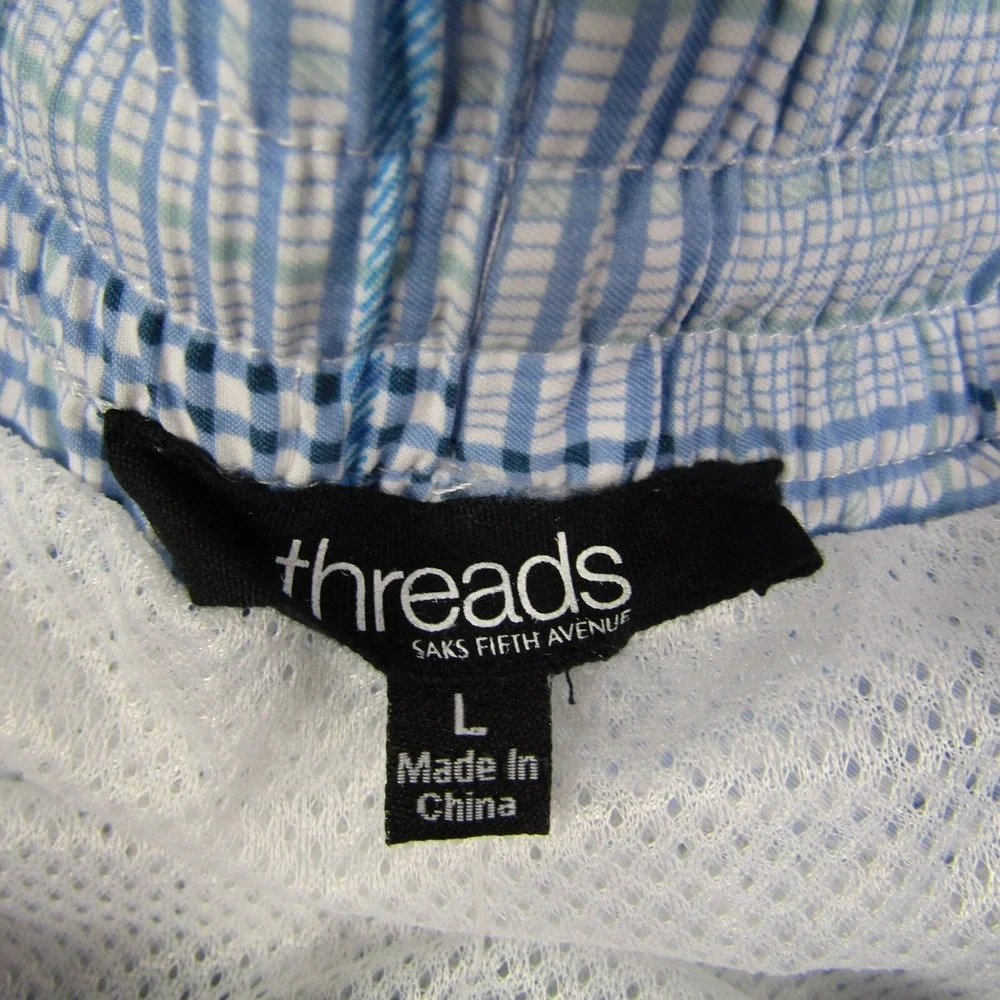 Threads NEW NWT Mens Large Blue Plaid‎ Swim Trunks
